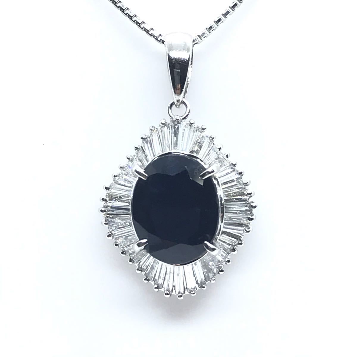 サファイア 6.10ct ダイヤモンド Pt900/850 ネックレス | keramorosso.com