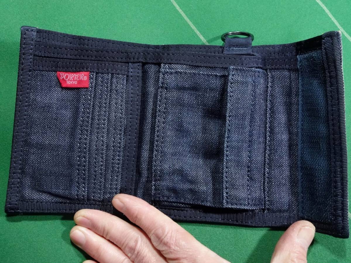 □ポーター x LEVI’s リーバイス コラボ 赤タグ ヴィンテージ風デニム生地 2つ折り 財布 ウォレットコード付 インディゴ 美品!!!□ □ポーター x LEVI’s リーバイス コラボ 赤タグ ヴィンテージ風デニム生地 2つ折り 財布 ウォレットコード付 インディゴ 美品!!!□