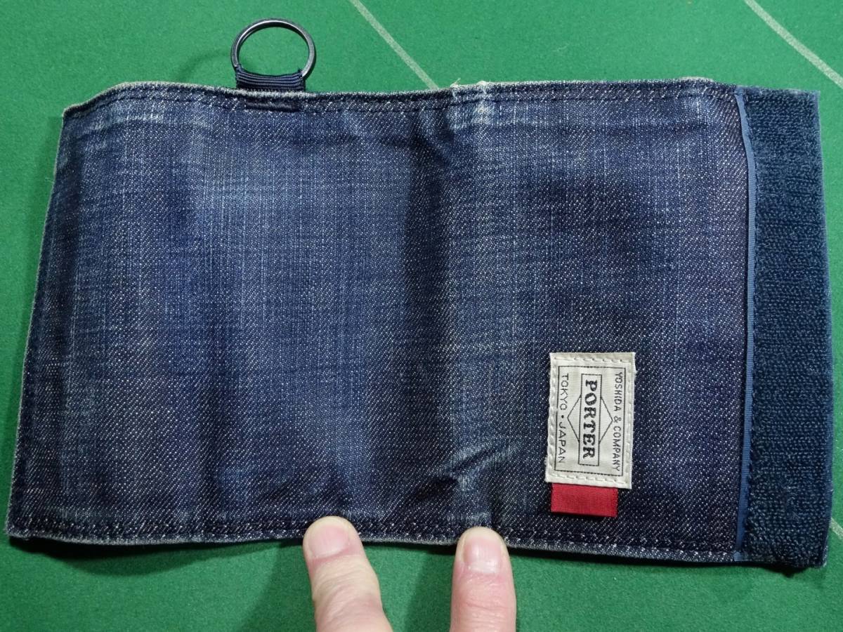 □ポーター x LEVI’s リーバイス コラボ 赤タグ ヴィンテージ風デニム生地 2つ折り 財布 ウォレットコード付 インディゴ 美品!!!□ □ポーター x LEVI’s リーバイス コラボ 赤タグ ヴィンテージ風デニム生地 2つ折り 財布 ウォレットコード付 インディゴ 美品!!!□