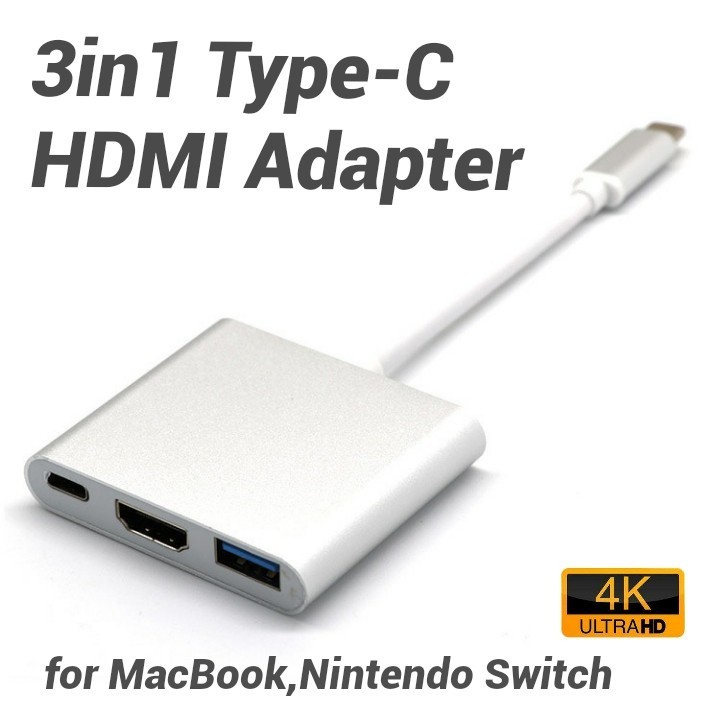 typeC アダプター シルバー色 HDMI変換 ハブ タイプC type-C
