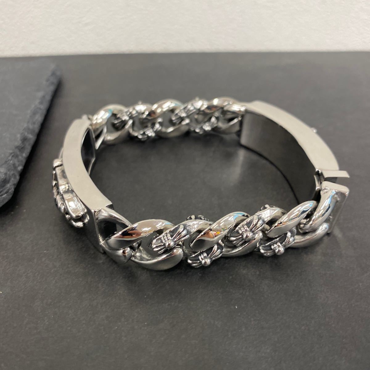 ステンレス ダガー ブレスレット ブレス フローラルクロス ID ステンレス ダガー ブレスレット ブレス フローラルクロス ID