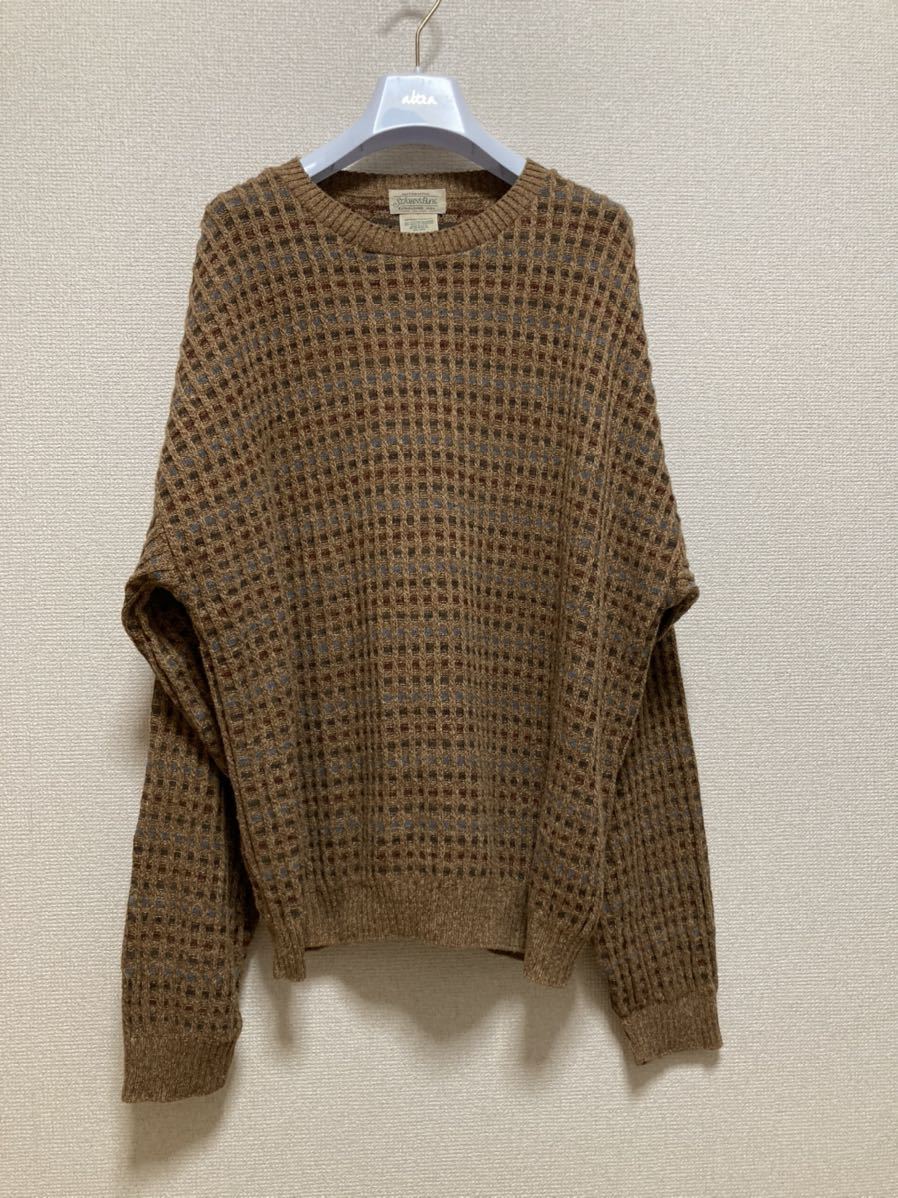 割引購入 USA古着 USA製/AUTHENTIC ブラウン系 MEDIUM 総柄ニットセーター コットンニットセーター セントジョンズベイ BAY ST.JOHN'S Mサイズ 割引購入 USA古着 USA製/AUTHENTIC ブラウン系 MEDIUM 総柄ニットセーター コットンニットセーター セントジョンズベイ BAY ST.JOHN'S Mサイズ