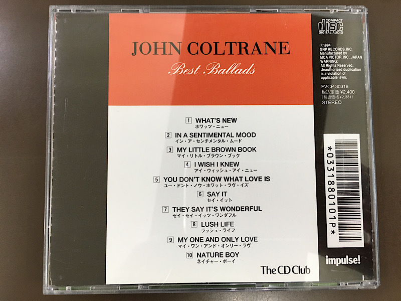 CD/JOHN COLTRANE BEST BALLADS/中古_画像2