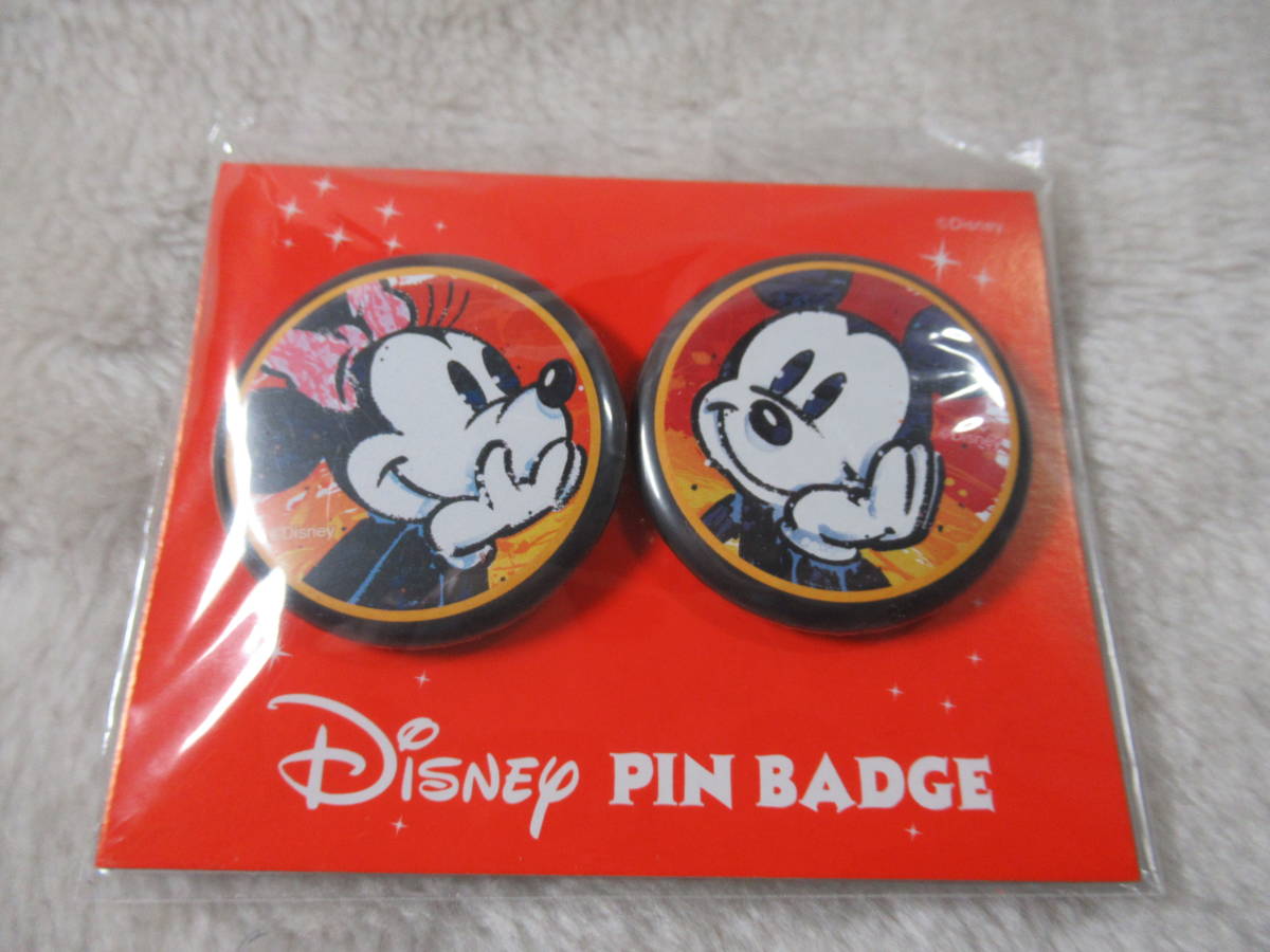 ディズニー☆ミッキー＆ミニー☆DISNEY PIN BADGE 缶バッジ 非売品 未使用品