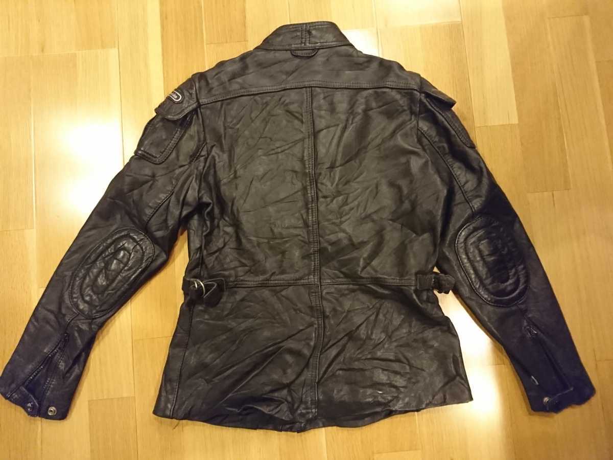  high ngelik leather jacket leather jacket Single Rider's lady's 38 (S size corresponding ) zipper bend 1 place drive defect search punk 