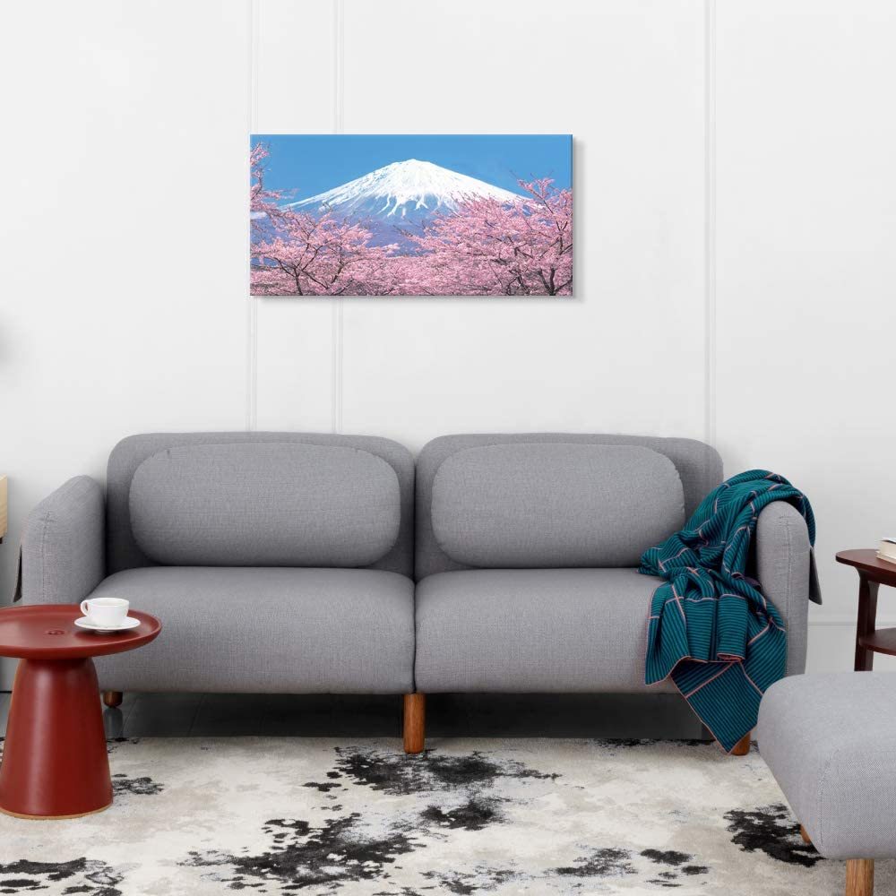 開運 富士山 桜 アートパネル 絵画 装飾画 壁掛け 絵 アート 運気上昇 新品 60x30cm_画像2