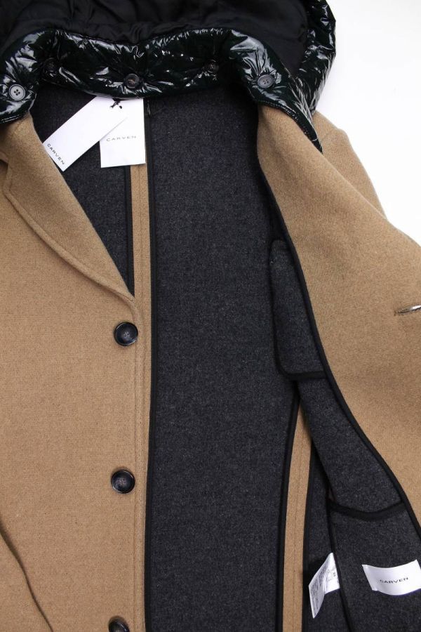 カルヴェン新品16AW contrast ダブルフェイス チェスターコート 44-