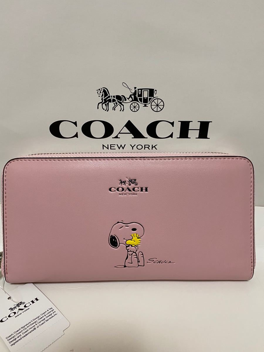 Paypayフリマ コーチ Coach 長財布 スヌーピーコラボ ピンク Paypayフリマ コーチ Coach 長財布 スヌーピーコラボ ピンク
