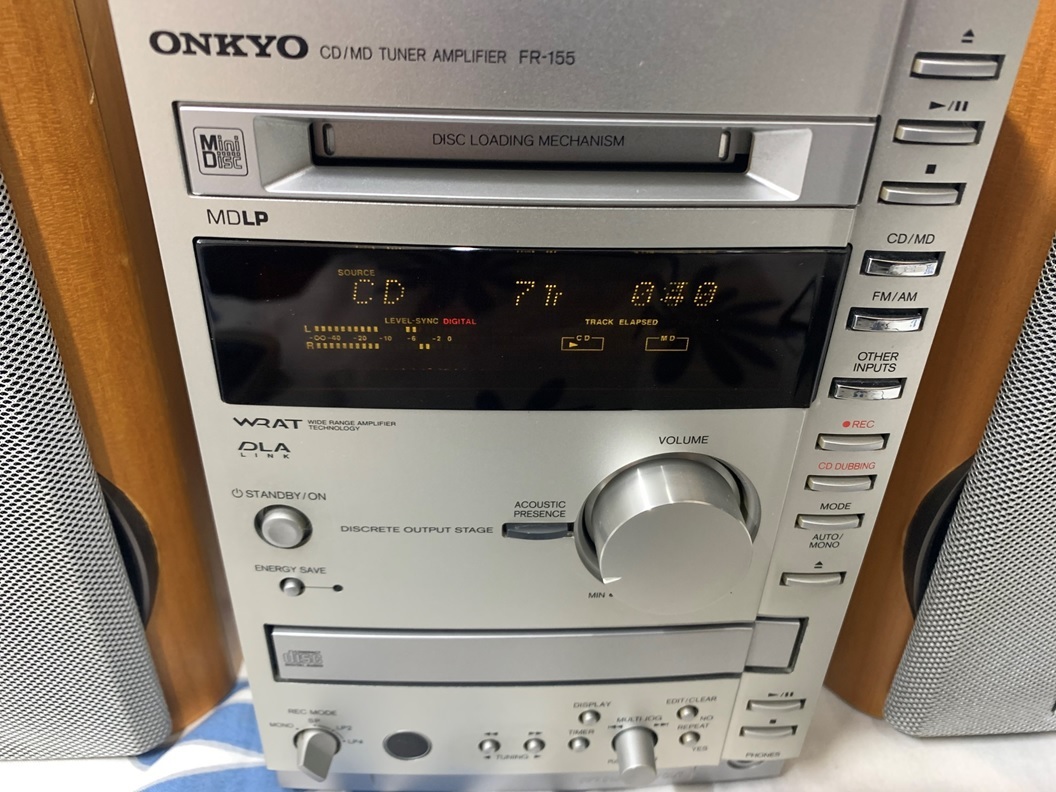 ONKYO オンキョー MD CD コンポ FR-155 リモコンあり 取扱説明書あり