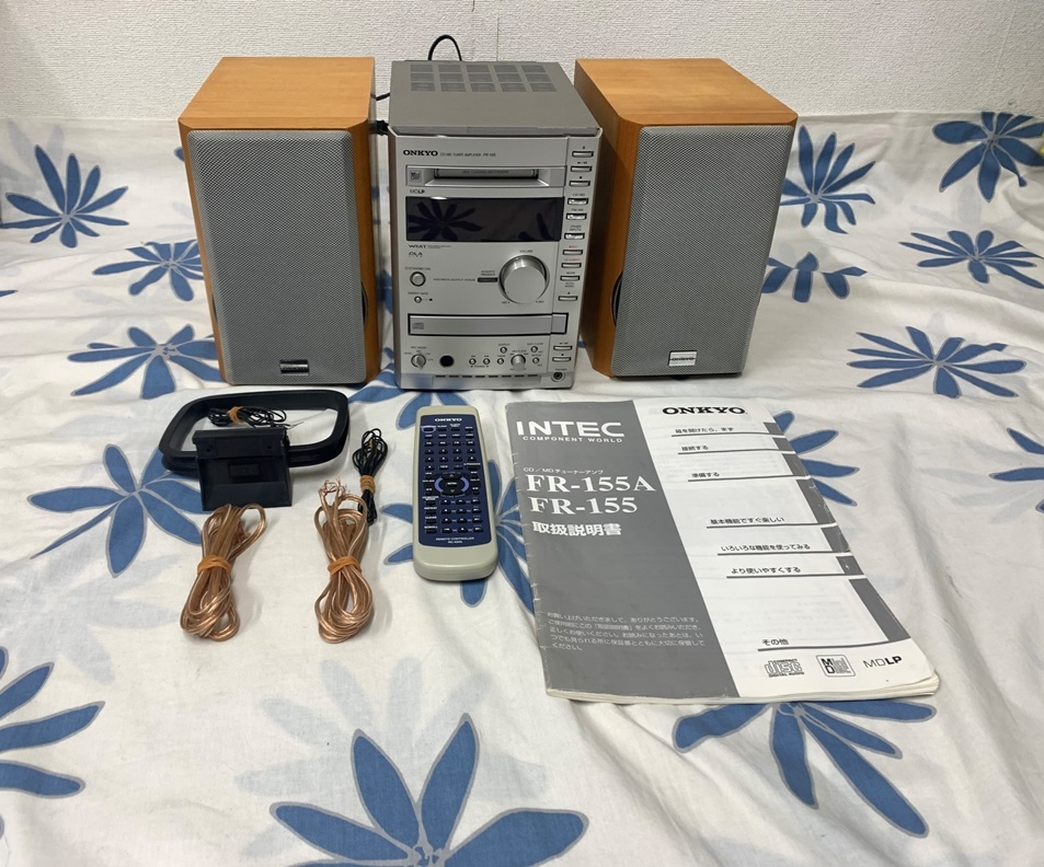 ONKYO Onkyo MD CD component stereo FR-155 remote control equipped owner manual equipped speaker D-02EX system player amplifier tuner 