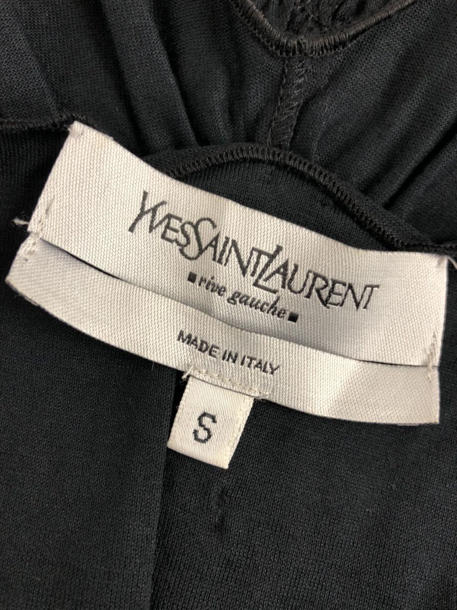 美品 YVES SAINT LAURENT イヴサンローラン レディース ブラック ノースリーブ ワンピース ドレス S表記