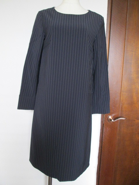  beautiful goods * Kumikyoku *1* stripe One-piece * navy blue color * navy * sleeve equipped 