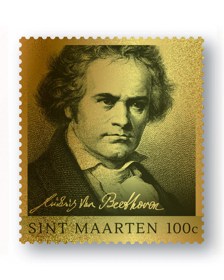 ★セント・マーチン島切手 ベートーベン生誕250周年記念純金切手 2020年発行★#1037