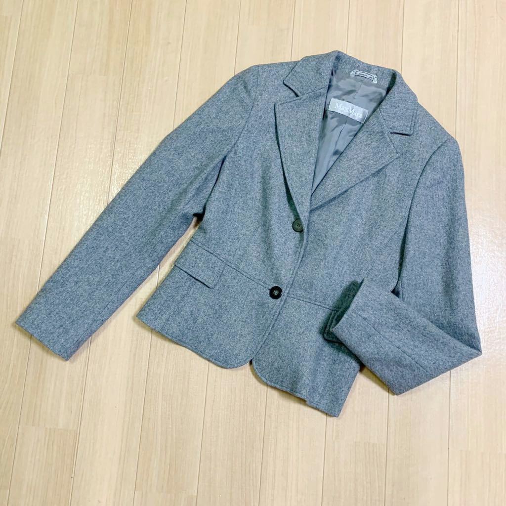  beautiful goods!MAX MARA Max Mara Italy made wool jacket! gray tailored jacket 40