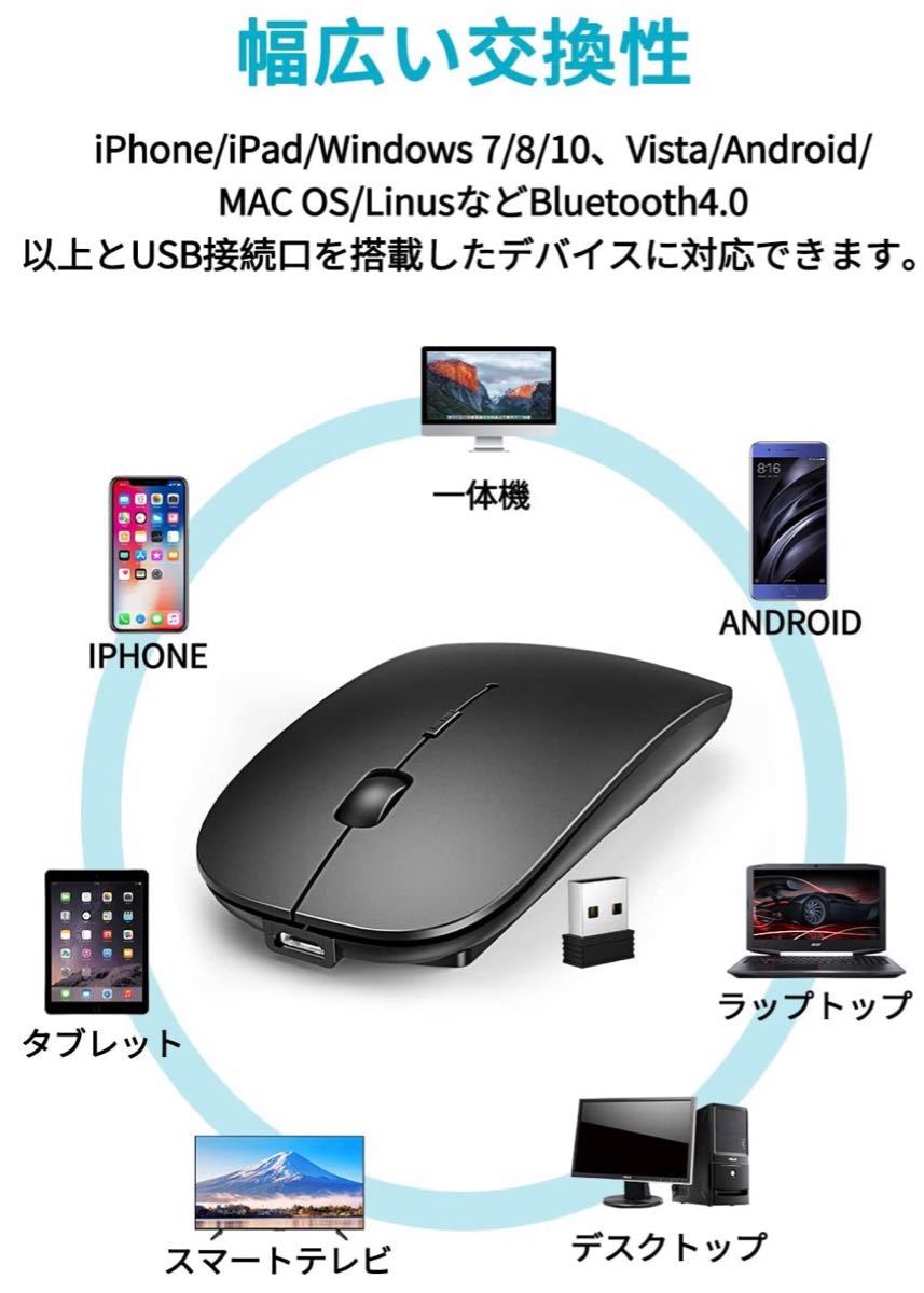 【令和最新版 肌触り良い】 Bluetooth ワイヤレスマウス
