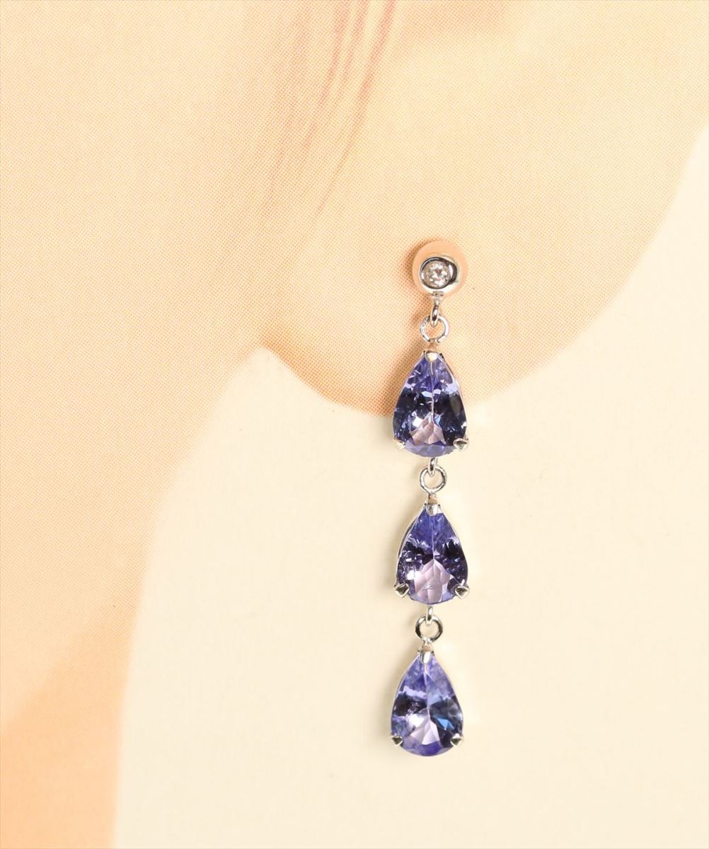 最愛 K18 PT900 コンビ イヤリング メレダイヤ 0.01ct 1.8g - アクセサリー