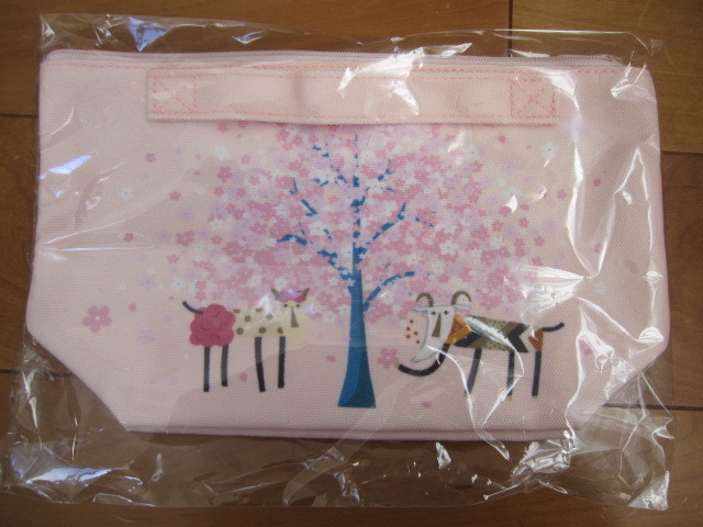  unused # KALDIka Rudy Momo .. goat .. Sakura Mini bag bag-in-bag organizer pouch #.... Momo mee....