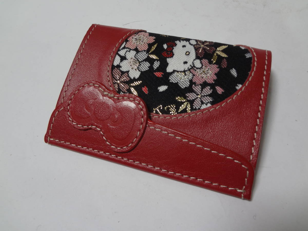  Degner Hanayama Hello Kitty capital Sakura business card case ( red ) HW-2K exhibition unused goods 