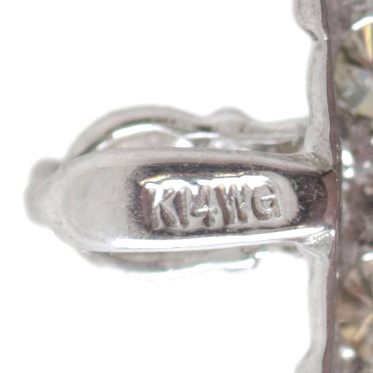 クロス 十字架 ダイヤモンド 10石 1.00ct ペンダントトップ K14WG 14金