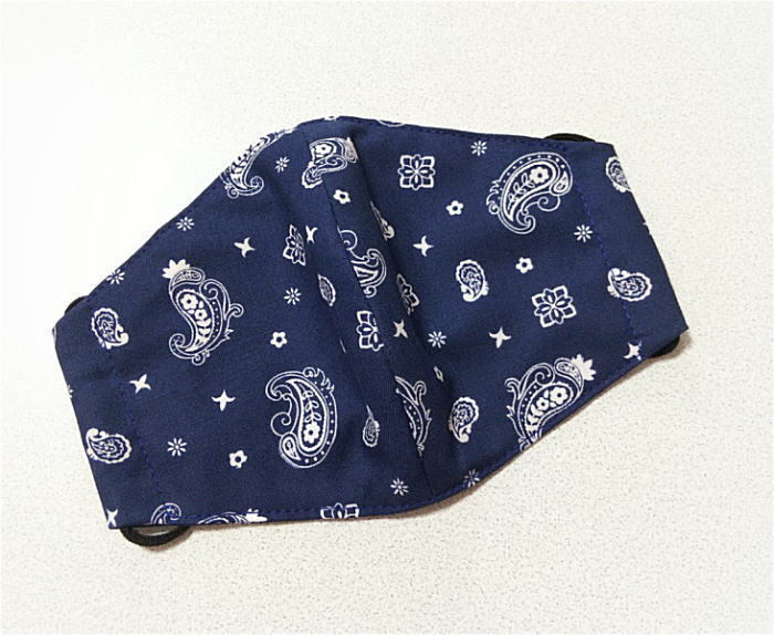  cloth mask *peiz Lee pattern * navy * print / reversible / made in Japan / stylish /.../ cotton cloth / cotton / adult / ethnic / bandana 