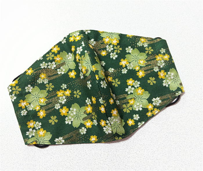  cloth mask * peace pattern current Sakura * green green * print / reversible / made in Japan / stylish /.../ cotton cloth / cotton / adult / yukata / flower 