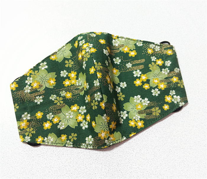  cloth mask * peace pattern current Sakura * green green * print / reversible / made in Japan / stylish /.../ cotton cloth / cotton / adult / yukata / flower 