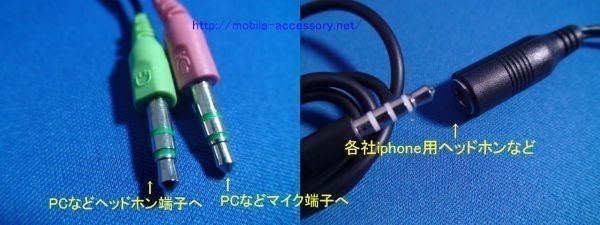 特許取得イヤホン868BM・スカイプテレビ電話Zoomミーティング iPhoneイヤホンをPCで　イヤホン・マイク分離ケーブル_画像6