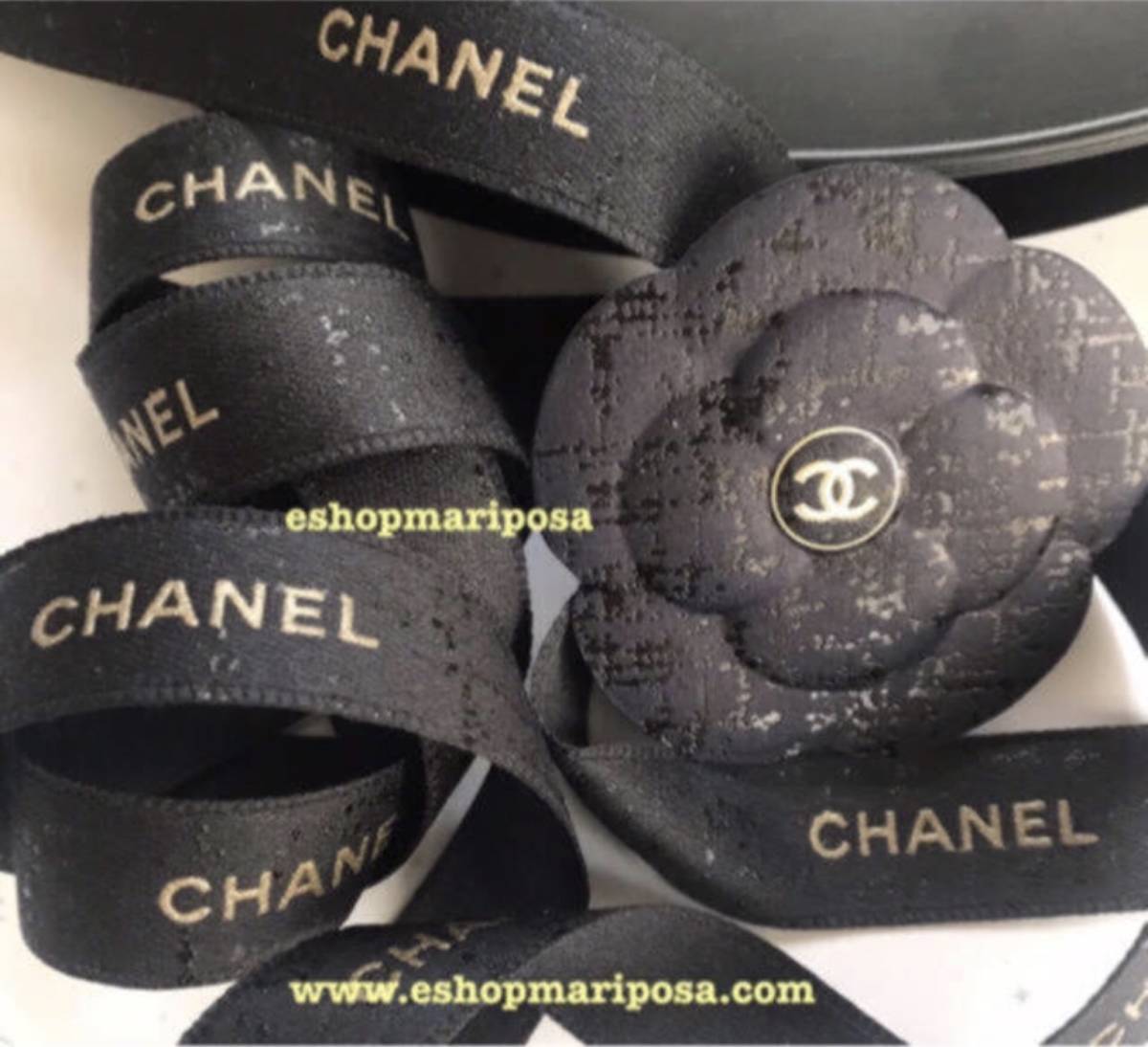 ヤフオク! - CHANEL シャネルリボン1m カメリアステッカーコ