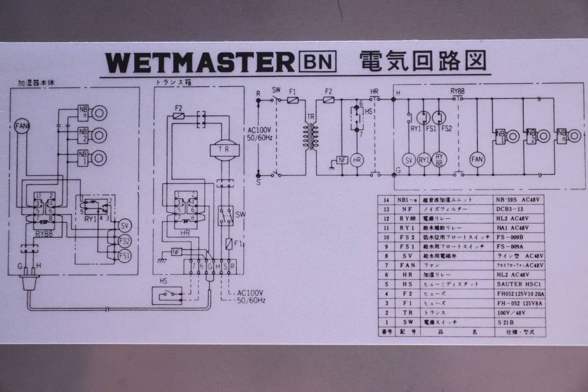 ウェットマスター 超音波加湿器BNタイプ WM-BN1000 詳細不明 コード切断 ジャンク品■(F2004)_画像9