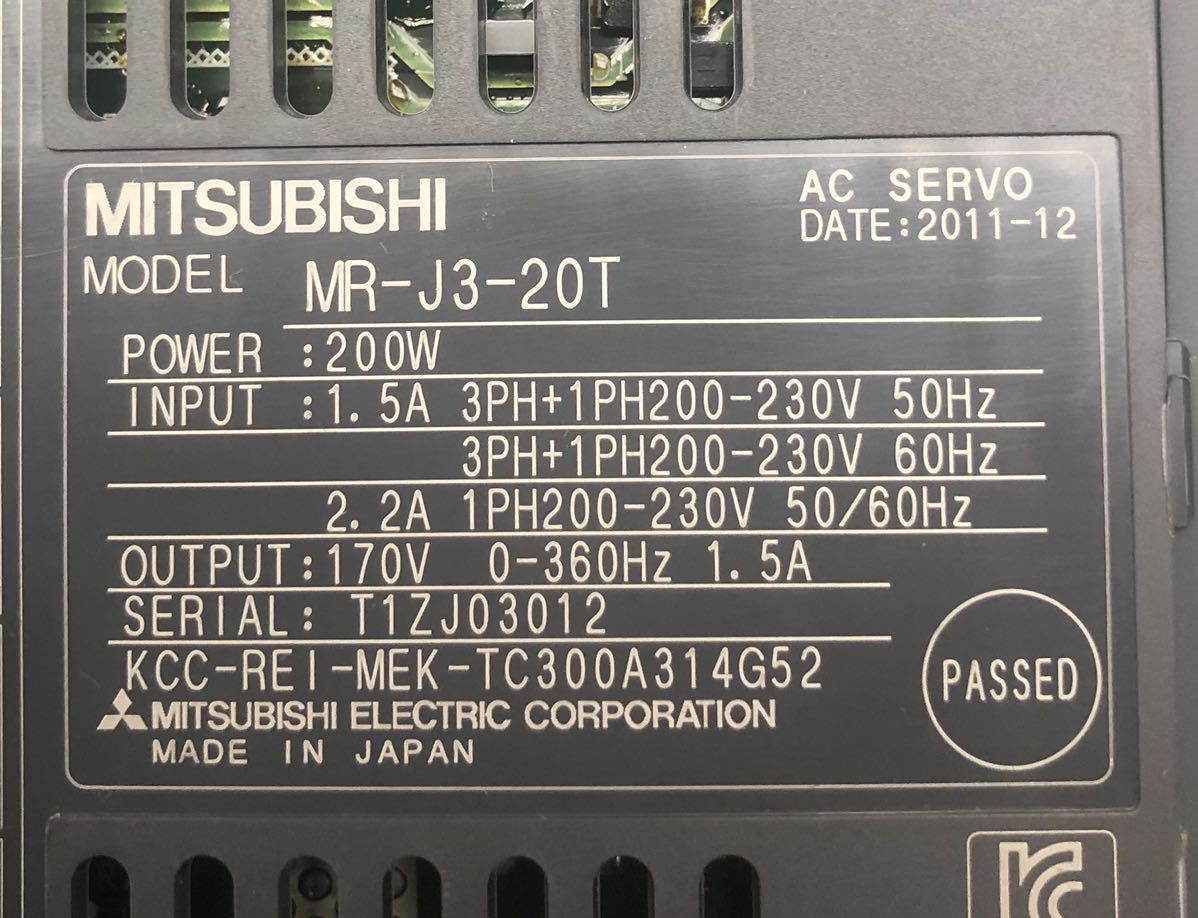 MITSUBISHI MR-J3-20T AC SERVO_画像4