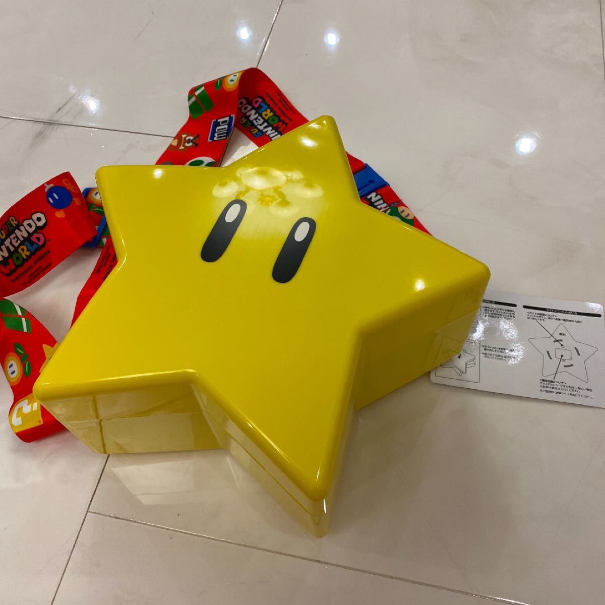 USJ タグ付き マリオ ポップコーンバケツ スター ユニバーサル USJ タグ付き マリオ ポップコーンバケツ スター ユニバーサル