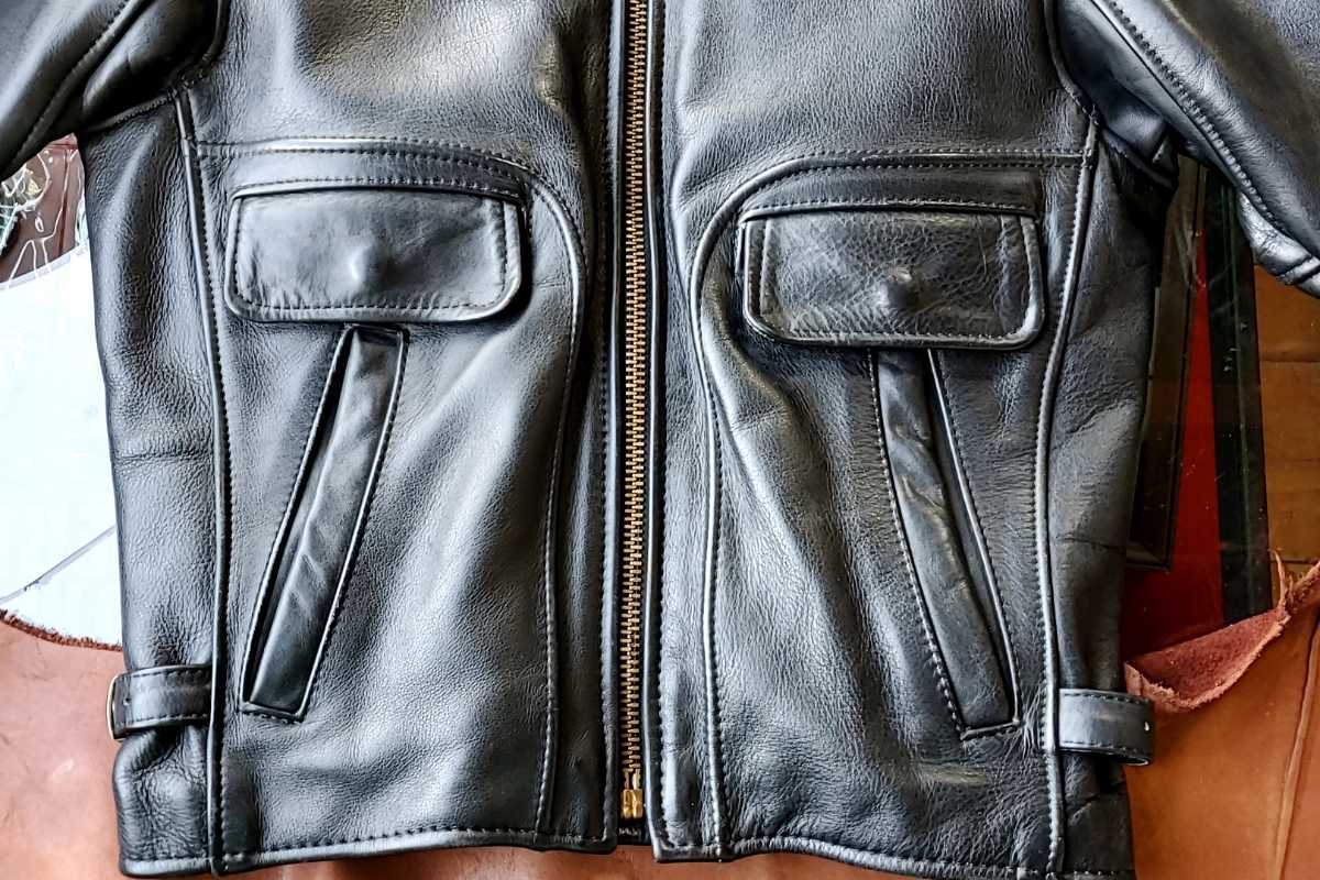 758 USA製 バンソン VANSON シングル ライダース size34 黒 ブラック