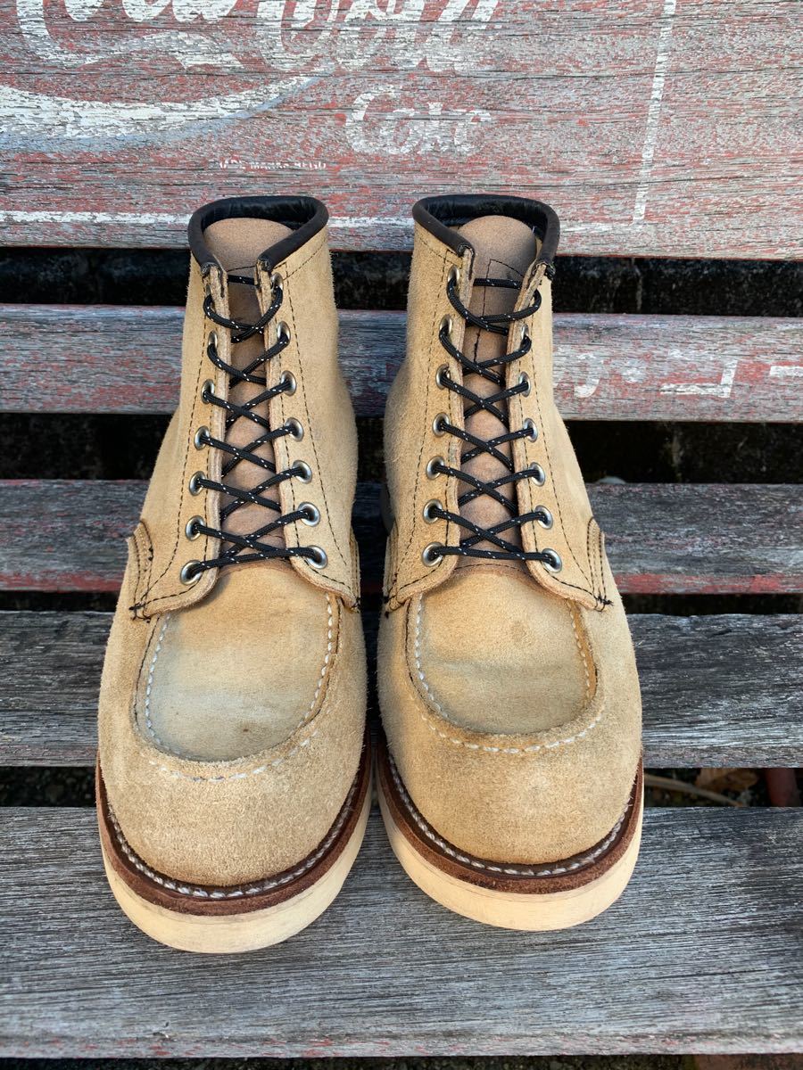 美品 90s 白四角犬タグred wing 8173 スエードモックトゥカスタム