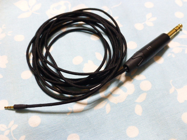 B＆W P5 P5S2 P7 P9 用 ケーブル KPPV-SW 13/0.08x2C 6.3mm ステレオ 標準プラグ 300cm (XLR4ピン 2.5mm4極 カスタム対応可) かなり長め