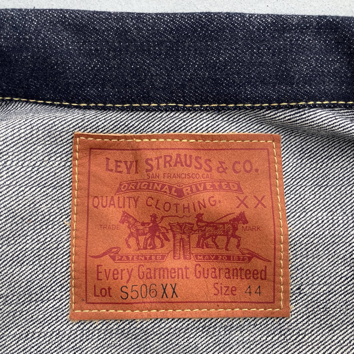 バレンシア工場製 1944年 大戦モデル LEVI’S S506XX 44506-0022 L 44 米国製 デッドストック 新品 リジッド アメリカUSA製 555 445060022_画像2