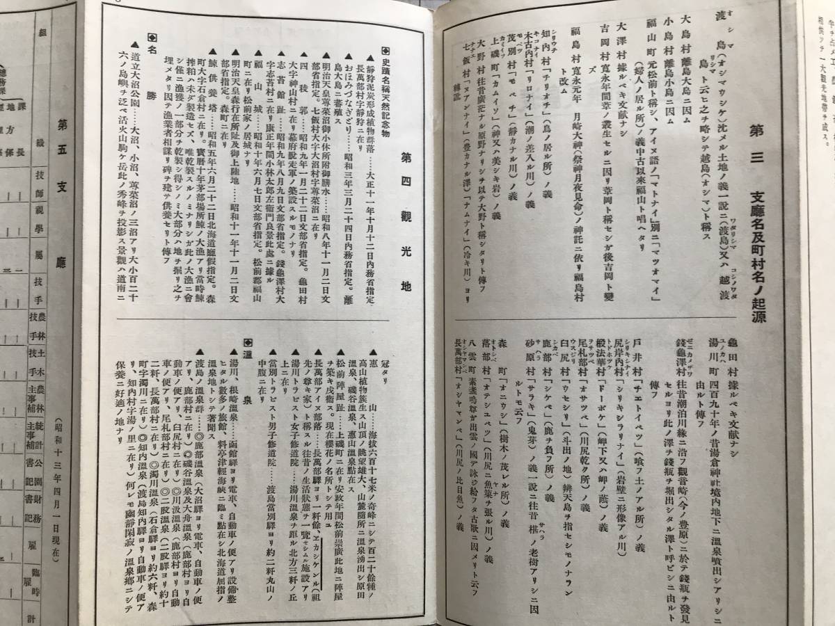 『渡島支庁管内要覧 昭和十二年版』渡島支庁 1938年刊 ※管内図・沿革・概況・支庁名及町村名の起源・観光地・気象・土地・生産力 他 01253_画像8