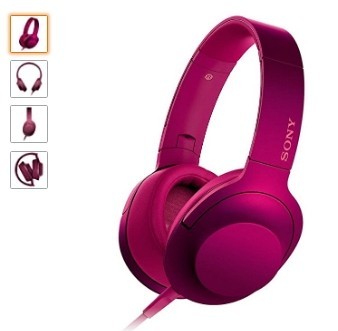 SONY HEADPHONES h.ear on MDR-100A HIRES CLOSED FOLD CABLE CHANGEABLE LIMO+ MIKE BORDEAUX PINK MDR-100A P