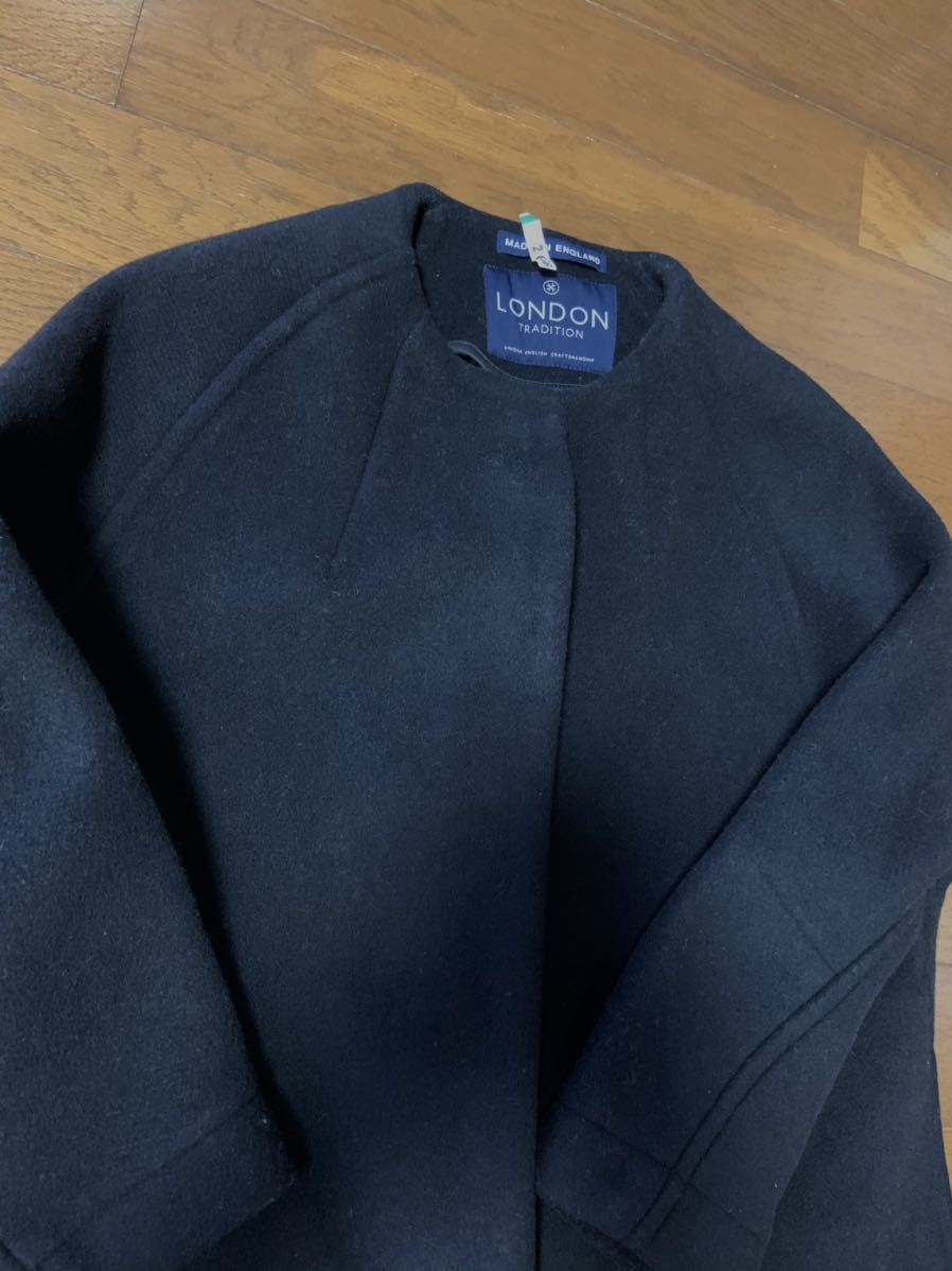 イギリス製■LONDON TRADITION 黒チェックの上品なコート■美品サイズ３６♪ロンドントラディション_画像2