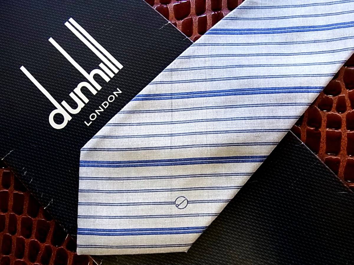 0E297N*USED average *[dunhill] Dunhill. necktie * popular small * narrow tie 