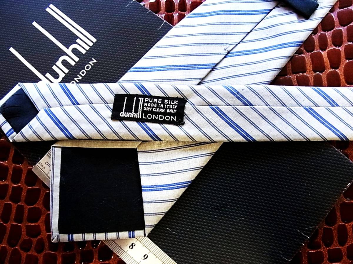 0E297N*USED average *[dunhill] Dunhill. necktie * popular small * narrow tie 