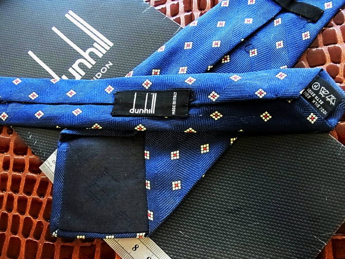 0E299N*USED average *[dunhill] Dunhill [ Logo go in ] necktie * popular small * narrow tie 