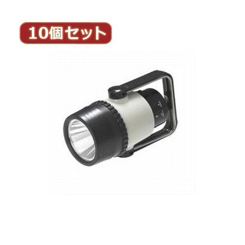 YAZAWA 10個セット乾電池式 暗闇でも見つけやすいLEDライトランタン BL104LPBBKX10(l-4560352866403)