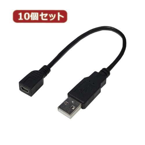 変換名人 10個セット USBケーブル20 A(オス) to mini(メス) USBAA/M5B20X10(l-4589452955015)