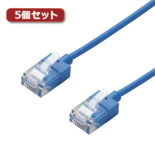 SALE 5個セットエレコム LANケーブル/CAT6A/スーパースリムm