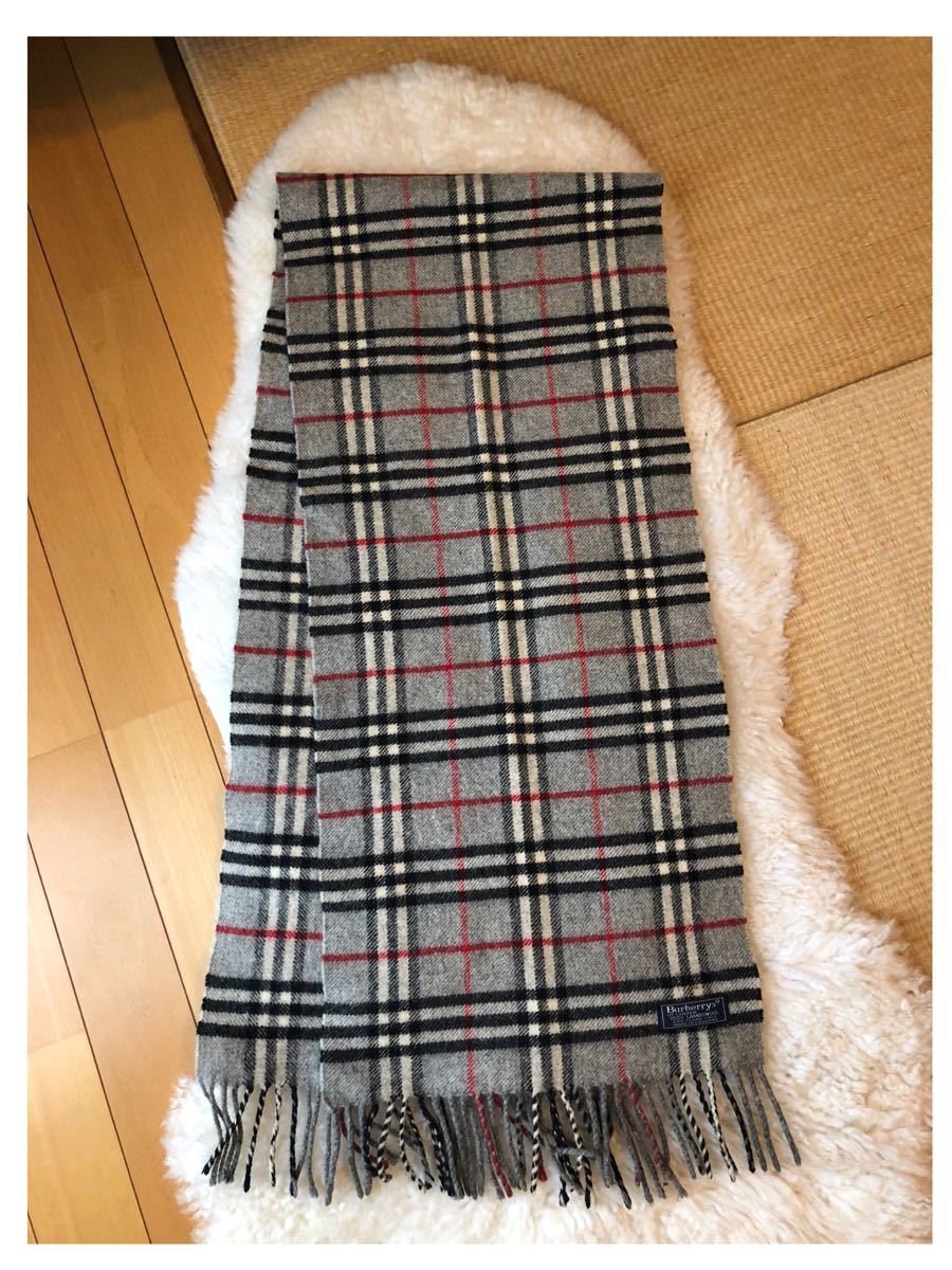 美品本物バーバリーズ Burberrys上質ウールチェック柄マフラー