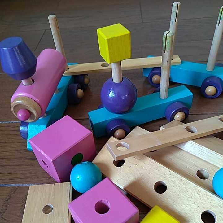 木のおもちゃ★知育玩具★組み立て汽車・車_画像6