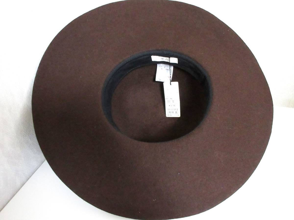  unused goods ef-de ef-de ribbon attaching wool hat hat dark brown F south 3554