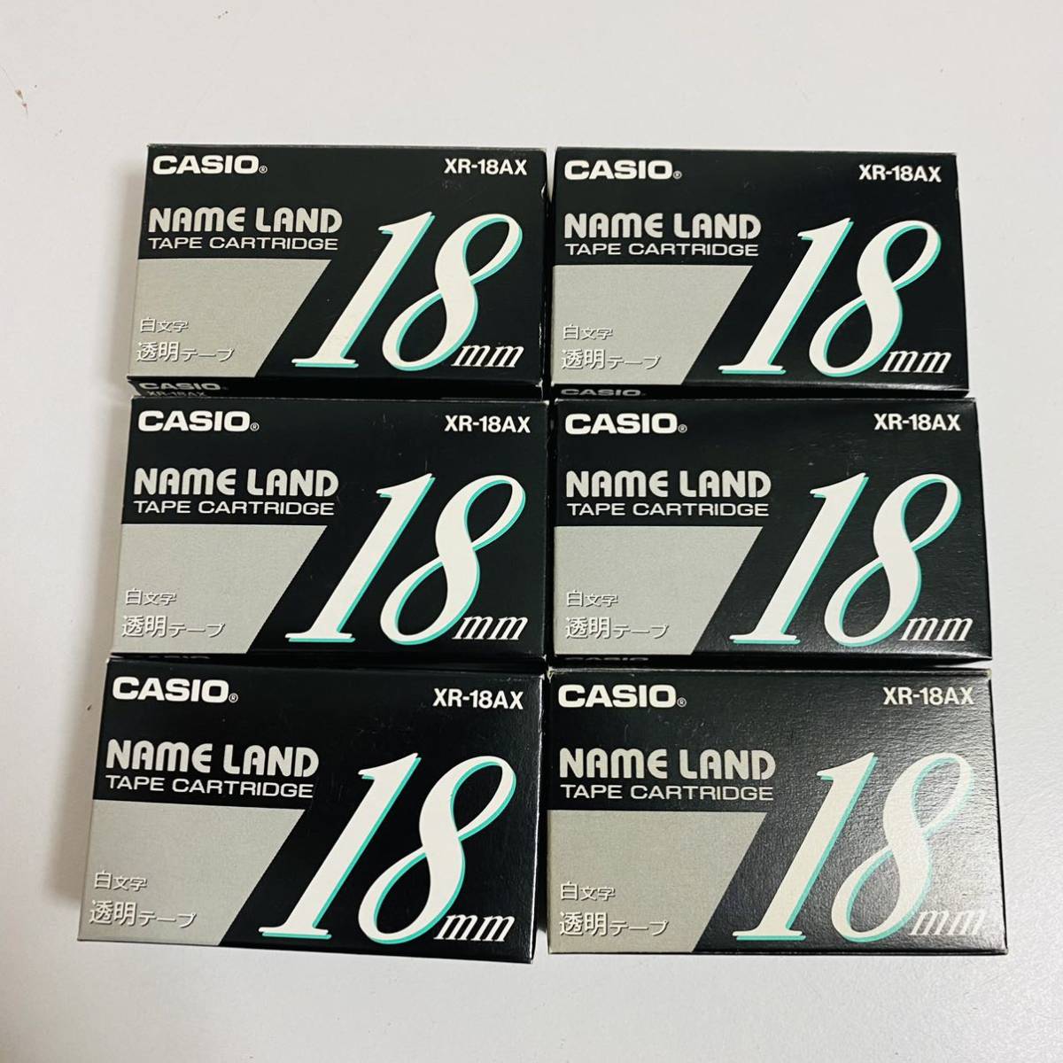 【未使用品】CASIO カシオ ネームランド 18mm テープカートリッジ 13個セット XR-18AX XR-18X XR-18WE XR-18RD XR-18BU 透明 赤 青 白_画像2