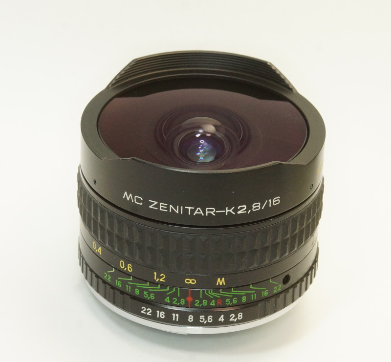 ロシア KMZ製 ZENIT MC ZENITAR-K 2.8/16 10NB-712 Pentax Kマウント FishEye 魚眼 1992年 ソ連