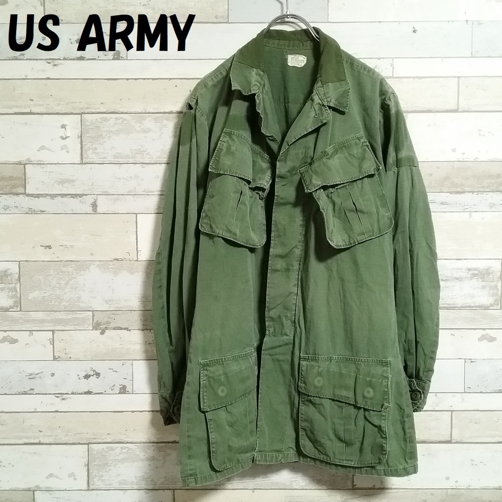 【人気】US ARMY/USアーミー 1969's ジャングル ファティーグ コート カーキ S-LONG/9258_画像1